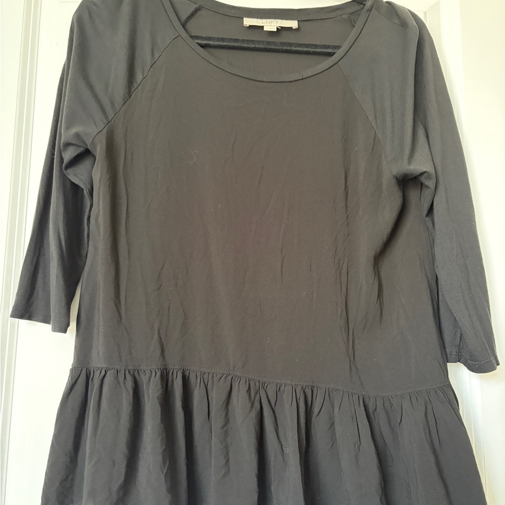 LOFT black Peplum Blouse woman’s size medium
